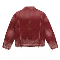 Blouson Bomber Vintage Homme Personnalisé Effet Délavé avec Rivets – OEM/ODM Accepté – Toile Écologique en Mélange Coton-Polyester Lourd