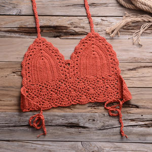 Sexy Strand-Bikinis Gestrickte Damen-Häkeloberteile Häkel-Badeanzug <span class=keywords><strong>Bikini</strong></span>-Pullover Muschel-<span class=keywords><strong>Bikini</strong></span>-Sets mit Quasten - Product Image 4