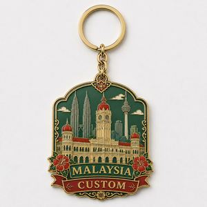 Llaveros Metálicos Personalizados al por Mayor de Malasia, Llaveros con Monumentos Nacionales, Recuerdo Turístico del Sudeste Asiático - Product Image 2