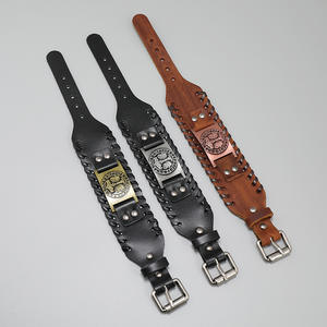 Pulsera trenzada de cuero estilo nórdico para <span class=keywords><strong>hombre</strong></span>, brazalete con cabeza de Lobo, con diseños de animales, Estilo Vintage vikingo - Product Image 5