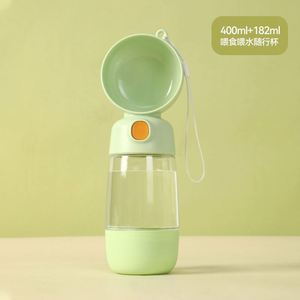 Bouteille de voyage pour animaux de compagnie en silicone gris clair bleu jaune 550 ml Distributeur d'eau portable pour chien pour la randonnée - Product Image 3