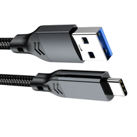 Kabel USB3.2 Gen2 10Gbps USB a ke C 3A 60W QC3.0 Pengisian Cepat untuk Samsung NVMe Hard Disk Eksternal Android Kabel Data Braid