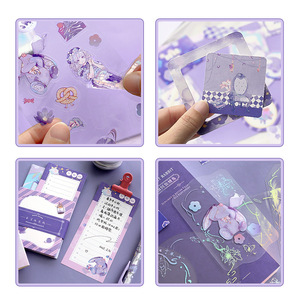 Ensemble de papeterie scolaire coloré et mignon à motifs de dessins animés, avec diverses configurations, comprenant un carnet et un coffret cadeau - Product Image 4