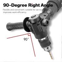 Perceuse électrique universelle à angle droit, embout de serrage à clé à angle droit de 90 degrés, outil de maintenance pour espaces restreints