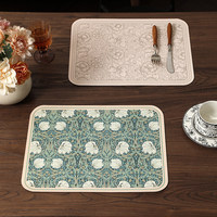 Napperon de table moderne de style médiéval européen rétro en cuir PU, imperméable, résistant à l'huile, sans lavage, résistant aux hautes températures, luxueux
