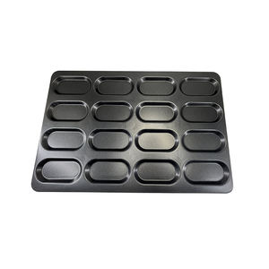 Acero aluminizado antiadherente Hot Dog Bun Pan Hot Dog Burger & Roll Baking Pan 16 tazas Bandeja para hornear industrial 600*400mm - Product Image 5