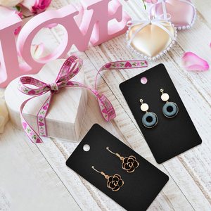 Emballage de bijoux personnalisé moderne avec logo, carte noire pour bijoux - Product Image 2