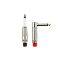 Connecteur audio mono TS plaqué or 6,35 mm avec coque métallique pour guitare électrique, basse, amplificateur, mixeur, utilisation en studio