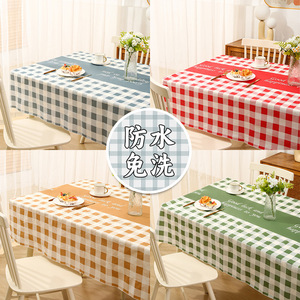 Checkered Tablecloth Rectangle PEVA Waterproof Home Use - Product Image 2