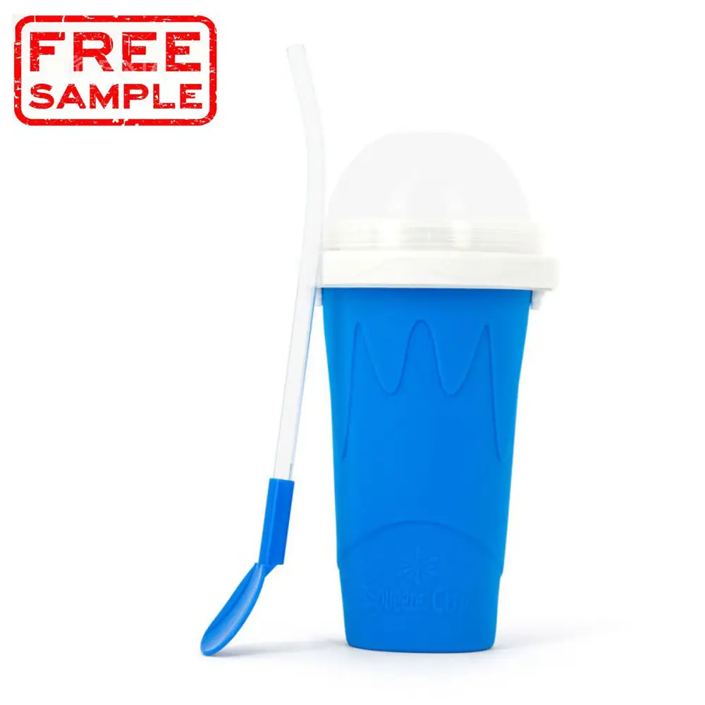 Gratis Sample Hot Selling Siliconen Rubber Nieuwigheid Bevroren Magic Squeeze Slush Slushy Maker Ice Cup Met Deksel Mok Ijs gereedschap