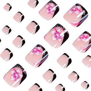 Faux Ongles LUMEILA en Gros, Haute Qualité, Faits Main, en Acrylique, Couverture Complète, Réutilisables, Carrés, avec Colle, Modèle Pré-Conçu - Product Image 4