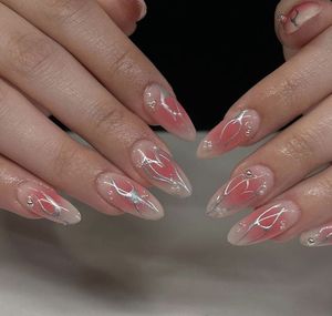 Uñas Postizas Minimalistas Aura con <span class=keywords><strong>Centro</strong></span> en Tono Rosa Sutil sobre Base Nude Suave, Lujo Discreto, Última Tendencia Viral - Product Image 5