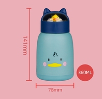 L11 Bouteille d'eau en verre 360ML Creative Portable Cartoon Animals Cute Cat Duck Pattern Handy Glass Tumbler Cup for Students Gift