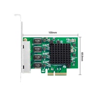 Tarjeta de red PCIe x4, interfaz de 4 puertos RJ45 NIC Realtek 8111H Chip 1GB 1000Mbps para servidor diseñado para Lenovo, carcasas pequeñas