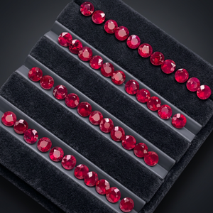 Rubíes Naturales Sueltos, Corte Brillante Redondo, Corindón Rojo de 0.8mm a 2.0mm - Product Image 5