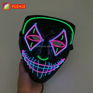 Maske Led Neon Maskerade Maske Party Festival Party Kostüm EL Wire Flash ing Joker Maske Nachtclub Zubehör von DC3V