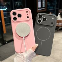 Coque de téléphone en silicone liquide pour iPhone 18 17 16 15 14 13 Pro Max Air Plus, compatible avec la charge magnétique sans fil, coque souple