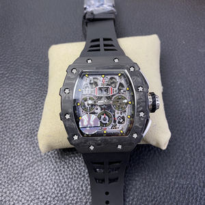 Reloj de pulsera de lujo para hombre, de alta calidad, con forma de tonneau, de fibra de carbono, con tourbillon mecánico. - Product Image 5