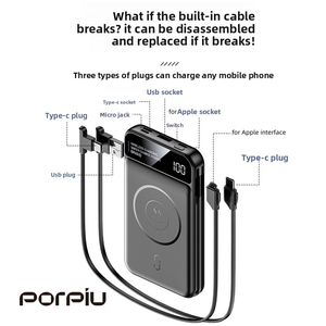 <span class=keywords><strong>Mini</strong></span> banco de energía portátil de 10000mAh USB para cargador inalámbrico magnético con pantalla Venta caliente de carga al aire libre para Apple - Product Image 6