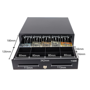 Cajón de Efectivo Metálico Compacto para Punto de Venta, Ahorra Espacio, 5 Ranuras para Billetes, 8 Ranuras para Monedas, para Supermercado, Comercio Minorista, Restaurante - Product Image 2