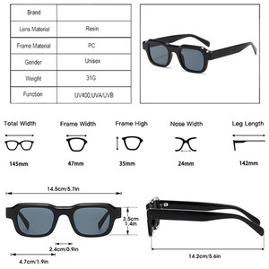 2025 Custom Logo Fashion Retro Men Women <b>Small</b> <b>Frame</b> Punk Sun Glasses UV400 Shades Square <b>Sunglasses</b> Women - Product Image 5