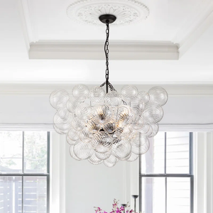 <span class=keywords><strong>Lampadari</strong></span> a bolle di vetro a 8 luci con grappoli di vetro di lusso moderno da 33 pollici per la casa con decorazioni per la luce del Design della sala da pranzo <span class=keywords><strong>lampadari</strong></span> OEM - Product Image 4