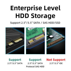 Boîtier de stockage <span class=keywords><strong>RAID</strong></span> <span class=keywords><strong>multi</strong></span>-baies en aluminium pour disques durs / SSD SAS / SATA 2,5 pouces / 3,5 pouces - Product Image 4