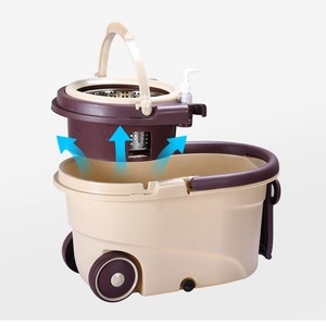 Vente en gros usine Balai serpillère plat en acier à rotation 360° <span class=keywords><strong>pour</strong></span> usage domestique, avec seau à roulettes, style autoportant, <span class=keywords><strong>pour</strong></span> nettoyage facile des sols - Product Image 3