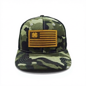 Casquette de camionneur pour adulte, fabriquée au Vietnam, avec patch en cuir réglable, 6 panneaux, camouflage, maille confortable, style vintage, streetwear décontracté - Product Image 1