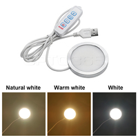 Lumière LED ronde CCT USB 5V ultra-mince en aluminium pour éclairage sous les armoires, cuisine, chambre, plafond, sous le comptoir, décoration