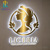Enseignes lumineuses personnalisées en lettres rétroéclairées, panneaux en acrylique et métal rustique, enseignes pour entreprise, réception, bureau, logo 3D LED