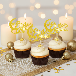 ป้ายปักขนมคัพเค้กปาร์ตี้เดือนรอมฎอน24ชิ้นของ2026พร้อมดาวและดวงจันทร์สำหรับร้านเค้กซู<span class=keywords><strong>เปอร์</strong></span>มาร์เก็ต - Product Image 1