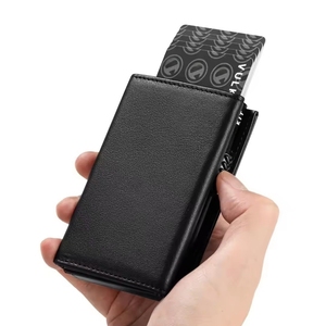 Porte-cartes de crédit RFID en aluminium à trois volets en tissu imperméable, sans fermeture, style Normcore/Minimaliste - Product Image 2