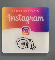Carte intelligente vierge en PVC Instagram NFC NTAG213, inscriptible, sans contact, avec adhésif pour hôtel