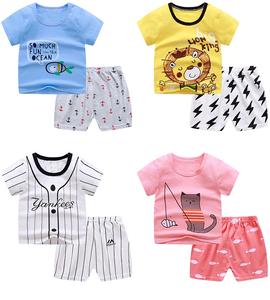 Ventes chaudes d'été, ensembles de vêtements pour enfants, 100 designs différents, ensembles de vêtements pour bébés garçons, 2 pièces, t-shirt, vêtements d'été pour enfants - Product Image 2