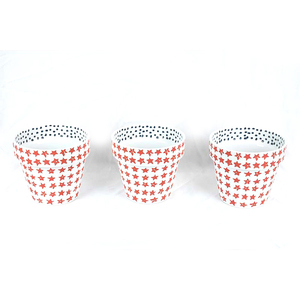 Elegante <span class=keywords><strong>maceta</strong></span> de cerámica con patrón de estrella de cinco puntas, macetas rojas para interiores/exteriores para cultivar rosas - Product Image 3