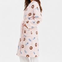 Tendance Personnalisé Femmes Robes En Gros Respirant Vêtements De Nuit Coton Peignoirs Peignoir Imprimer Pyjamas Robe Femmes Luxe Robe Éponge