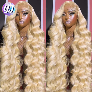 Parrucca Bionda 613 13x4 13x6 HD Senza Colla, <span class=keywords><strong>Capelli</strong></span> Umani Pronti da Indossare, <span class=keywords><strong>Capelli</strong></span> Indiani Grezzi Ondulati, Parrucche Frontali in Pizzo per Donne - Product Image 2