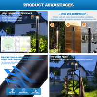 Lampadaires de jardin en aluminium pour l'extérieur, cour, parc, rue, angle de faisceau de 120°, indice de protection IP65, étanches, 30W LED