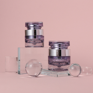 Emballages Bravo, flacons et pots de soin de la peau de luxe à double couche, fond en cristal, dégradé violet, PETG, pour lotion, sérum, tonique - Product Image 4