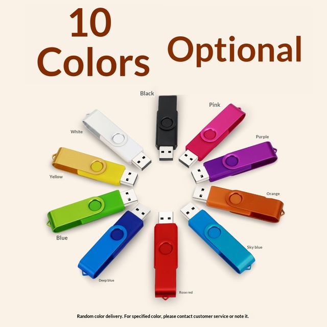 New Wholesale Creative USB Flash Drive TB101(v5.0) Metal Colorful Rotating Clip 32g No Encryption Laser Engraved LOGO 1-Year
