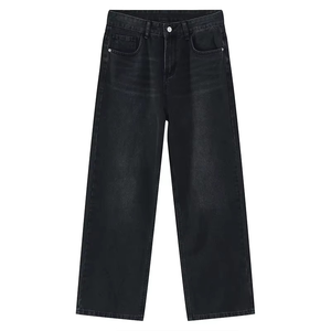 Pantalon large vintage en denim blanc délavé et décoloré, coupe droite et ample, pour hommes et femmes - Product Image 6