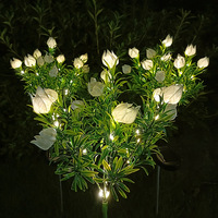 Lampes solaires LED en forme de fleurs artificielles, étanches IP65, à insérer dans le sol, pour la décoration de jardin, pelouse, allée, cour et paysage