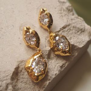 ต่างหูห้อยระย้าทรงเรขาคณิตสไตล์ยุโรปอเมริกัน ประดับเพชรซิร์คอน ดีไซน์เฉพาะตัว โดดเด่นมีเอกลักษณ์ เหมาะสำหรับใส่ไปทำงาน - Product Image 4