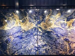 Grande dalle de marbre bleu dolomite poli haut de gamme UnionStone, design moderne, pierre de quartzite pour la décoration intérieure d'hôtel - Product Image 5