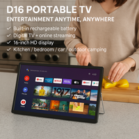 Televisor Portátil 1080p, Smart TV WiFi, Televisor de Bolsillo, Televisor Digital con Radio FM, DVB-T2/ATSC/ISDB