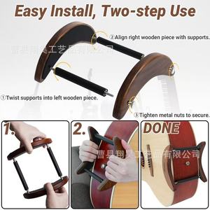 Soporte de guitarra de madera Omniwod, soporte de suelo de madera maciza para guitarras acústicas, eléctricas, ukeleles y violines - Product Image 3