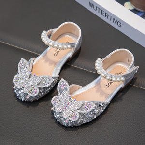 Sandalias de Princesa para Niñas, Primavera/Verano 2026, Cierre de Velcro en el Tobillo, Punta Cerrada, Estilo Coreano, con Pedrería, Suela Suave - Product Image 2