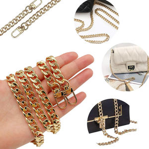 Diy Ijzeren Platte Kettingriem Portemonnee Accessoires Portemonnee Bandjes Schouder Cross Body Vervangende Riemen, Met Metalen Gespen (Goud) - Product Image 4