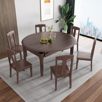 Table à manger en bois massif de noyer nordique, design carré moderne et simple, double usage, extensible pour appartements, restaurants, hôtels, foyers